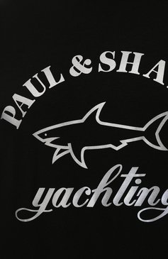 Мужская хлопковая футболка PAUL&SHARK черного цвета, арт. 11311628/C00 | Фото 5 (Рукава: Короткие; Длина (для топов): Стандартные; Принт: С принтом; Материал сплава: Проставлено; Материал внешний: Хлопок; Драгоценные камни: Проставлено; Размерность: Маломерит; Стили: Кэжуэл)