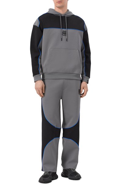 Хлопковые брюки hugo x rb HUGO темно-серого цвета по цене 23950 руб., арт. 50542822, фото 2 Хлопковые брюки hugo x rb HUGO, арт. 50542822, фото 2