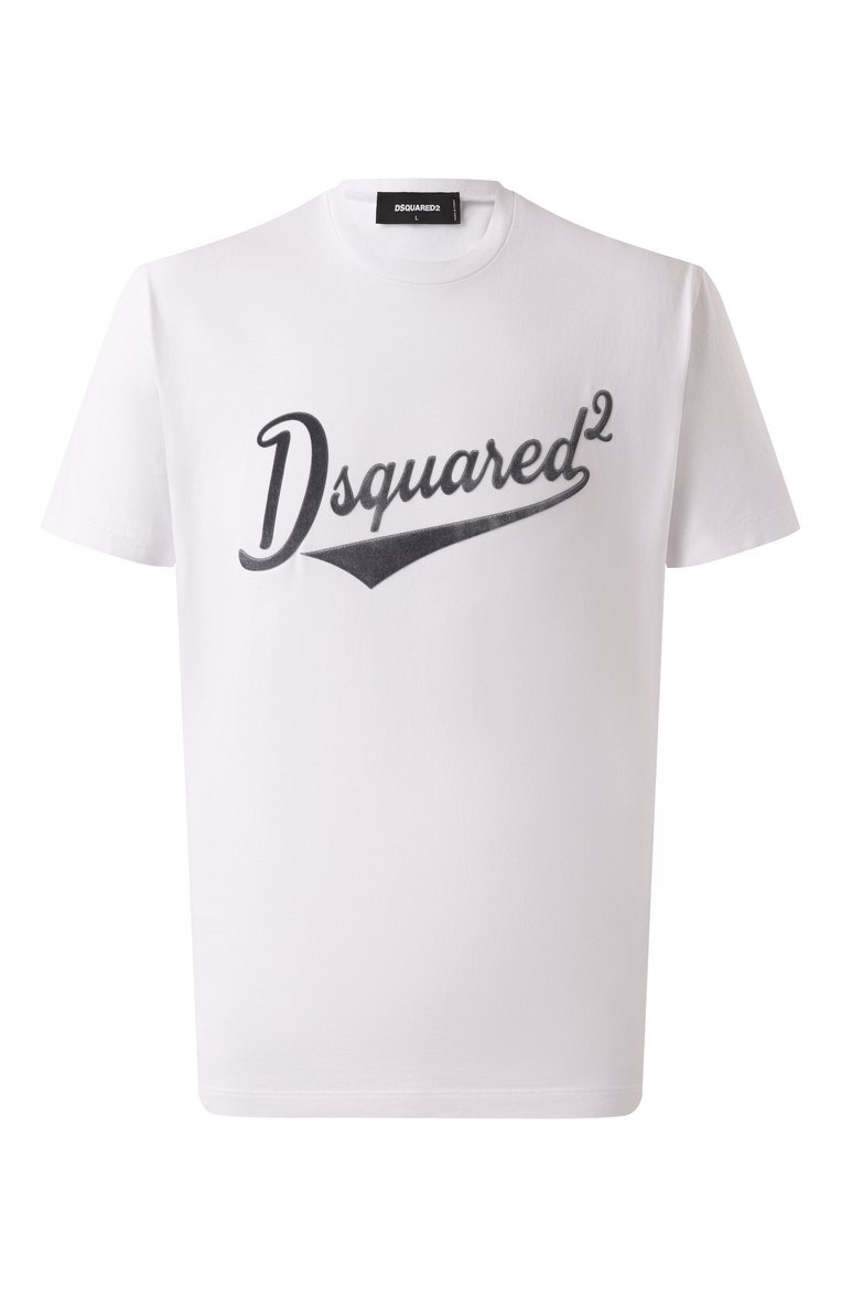 Мужская хлопковая футболка DSQUARED2 белого цвета, арт. S74GD1394/D20020 | Фото 1 (Длина (для топов): Стандартные; Рук�ава: Короткие; Принт: С принтом; Стили: Кэжуэл; Материал внешний: Хлопок; Мужское Кросс-КТ: Футболка-одежда; Кросс-КТ: Джерси)