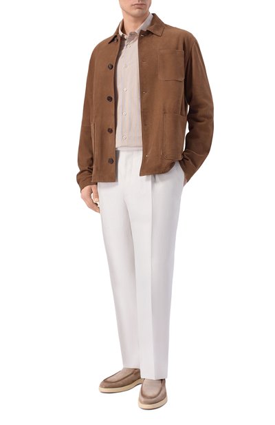 Замшевая рубашка DUNO коричневого цвета по цене 76100 руб., арт. C0REX/B0LGHERI, фото 2 Замшевая рубашка DUNO, арт. C0REX/B0LGHERI, фото 2