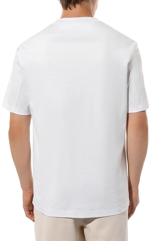 Хлопковая футболка Brunello Cucinelli M0B138440 Белый  M0B138440 Фото 4