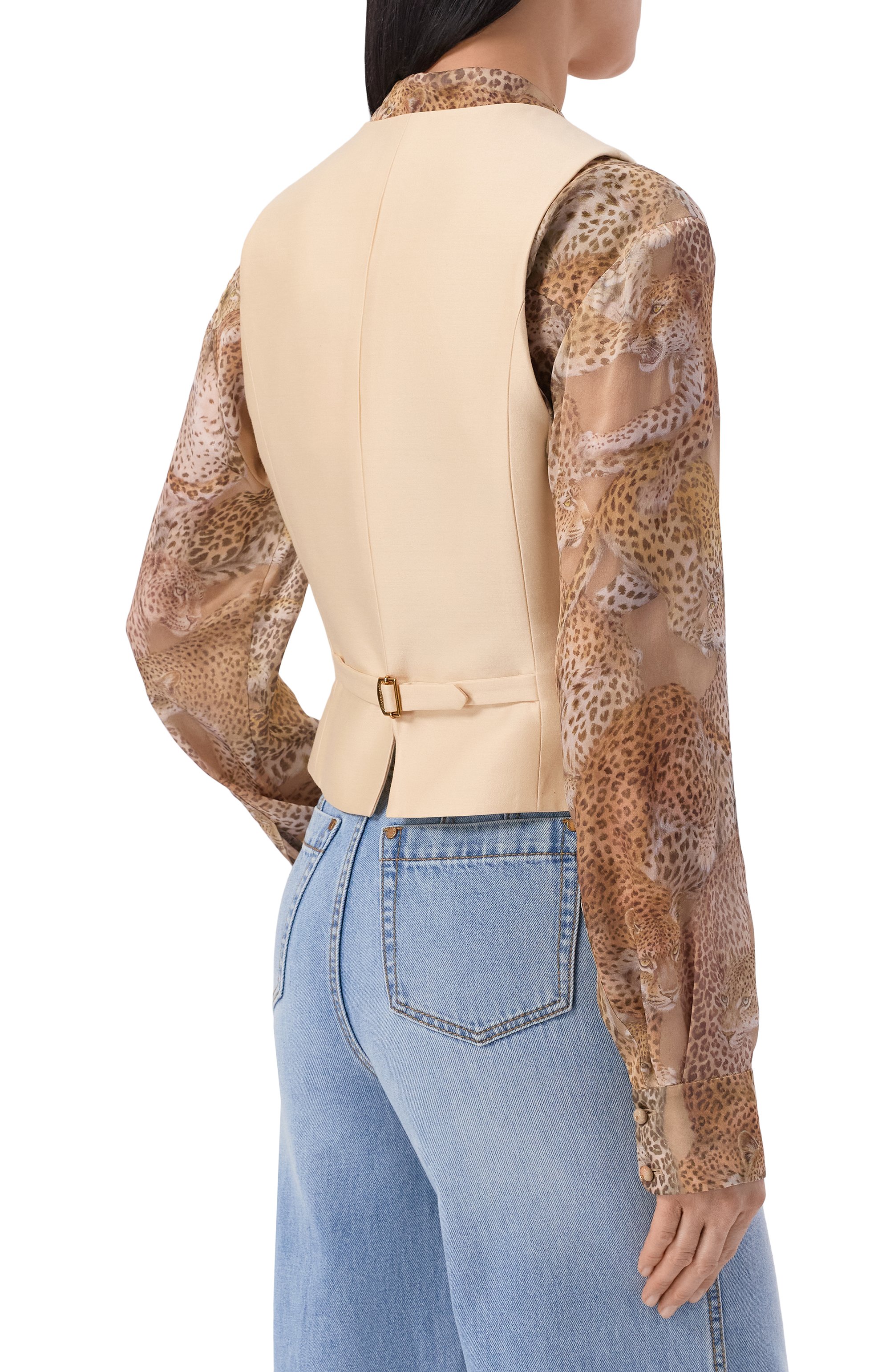 Жилет из шерсти и шелка ZIMMERMANN кремового цвета по цене 107000 руб., арт. 2948JS261, фото 4 Жилет из шерсти и шелка ZIMMERMANN, арт. 2948JS261, фото 4