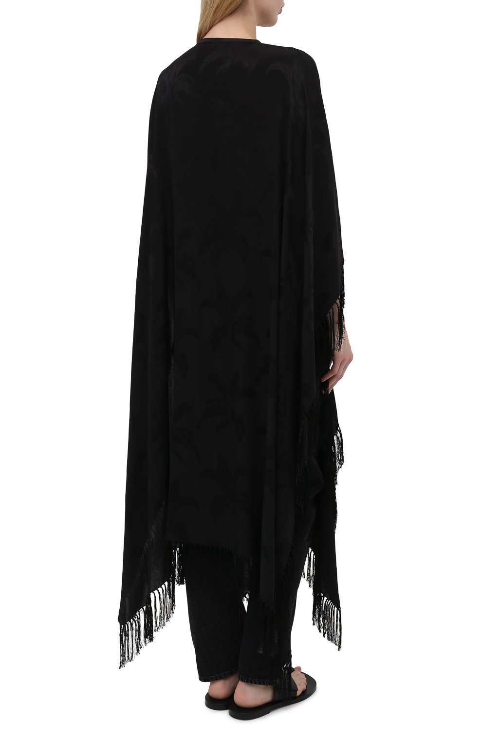 Шелковая накидка SAINT LAURENT черного цвета по цене 196000 руб., арт. 645803/3Y009, фото 4 Шелковая накидка SAINT LAURENT, арт. 645803/3Y009, фото 4