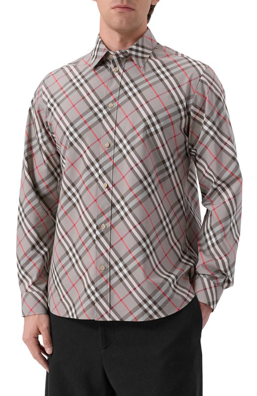 Хлопковая рубашка Burberry 8113533 Серый  8113533 Фото 3