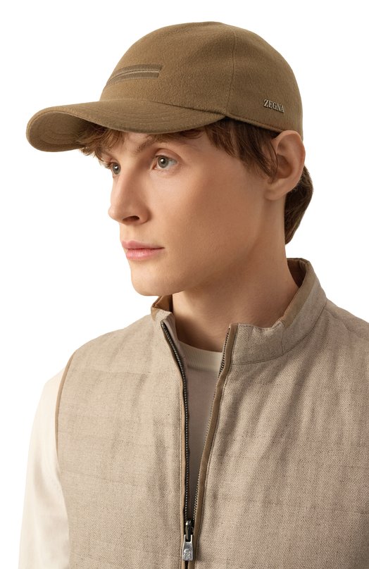 Кашемировая бейсболка Zegna B8D/Z8I09HA8 Хаки  B8D/Z8I09HA8 Фото 2