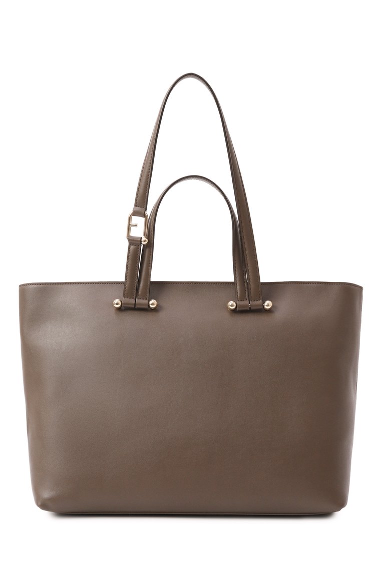 Женская сумка-тоут furla duetto large FURLA хаки цвета, арт. WB01453/BX3169 | Фото 1 (Материал сплава: Проставлено; Размер: large; Драгоценные камни: Проставлено; Материал: Натуральная кожа)