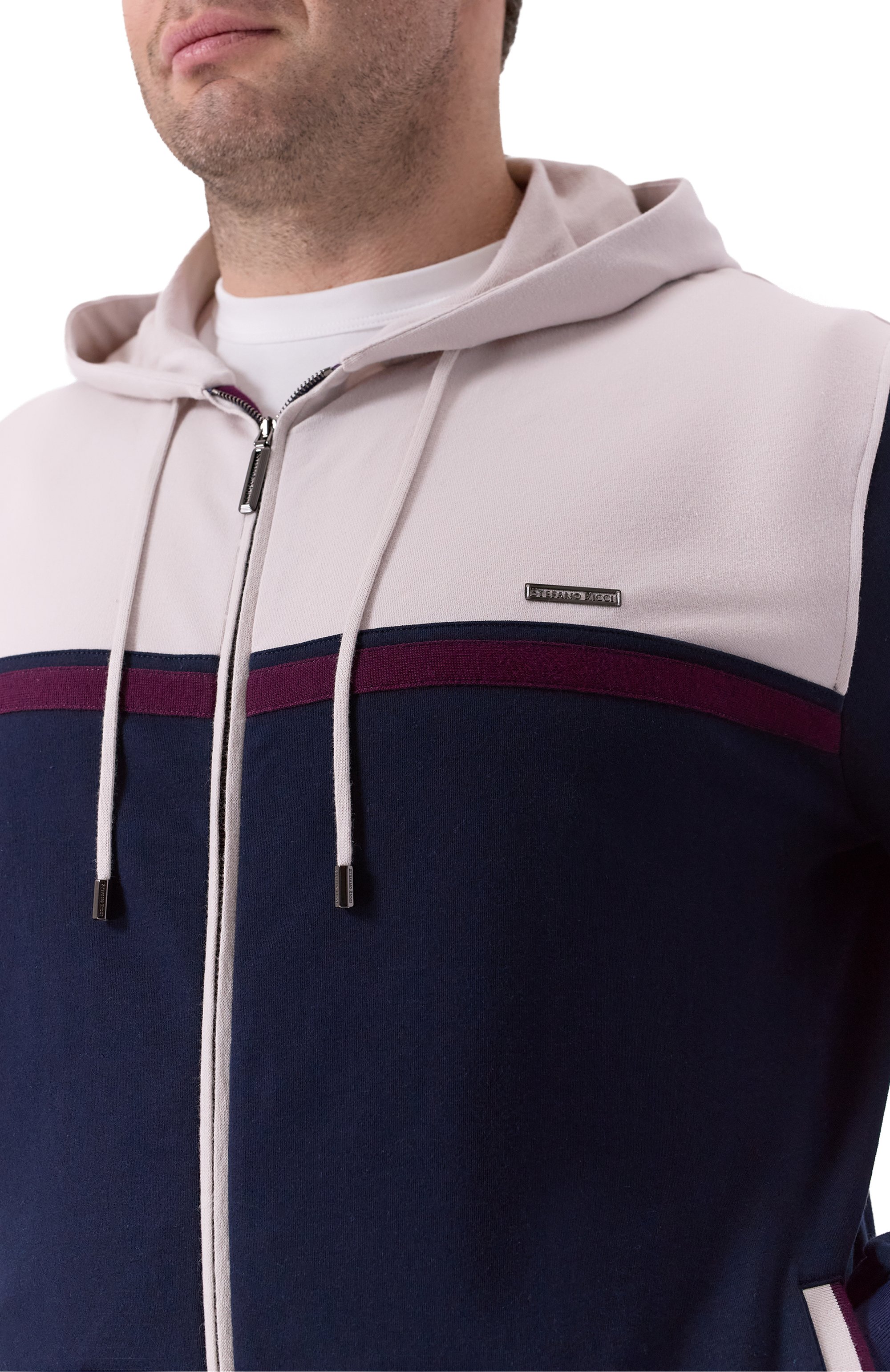 Хлопковая толстовка STEFANO RICCI темно-синего цвета по цене 199500 руб., арт. K101046FCR/T25350/60-62, фото 5 Хлопковая толстовка STEFANO RICCI, арт. K101046FCR/T25350/60-62, фото 5