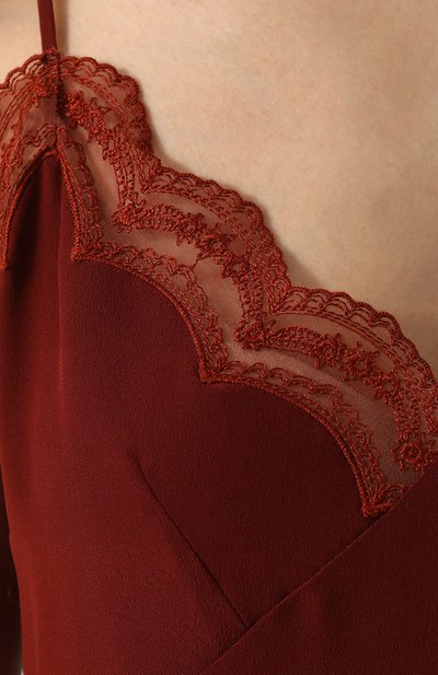 Шелковое платье-комбинация с кружевной отделкой CHLOÉ, арт. C17WR088004, фото 5