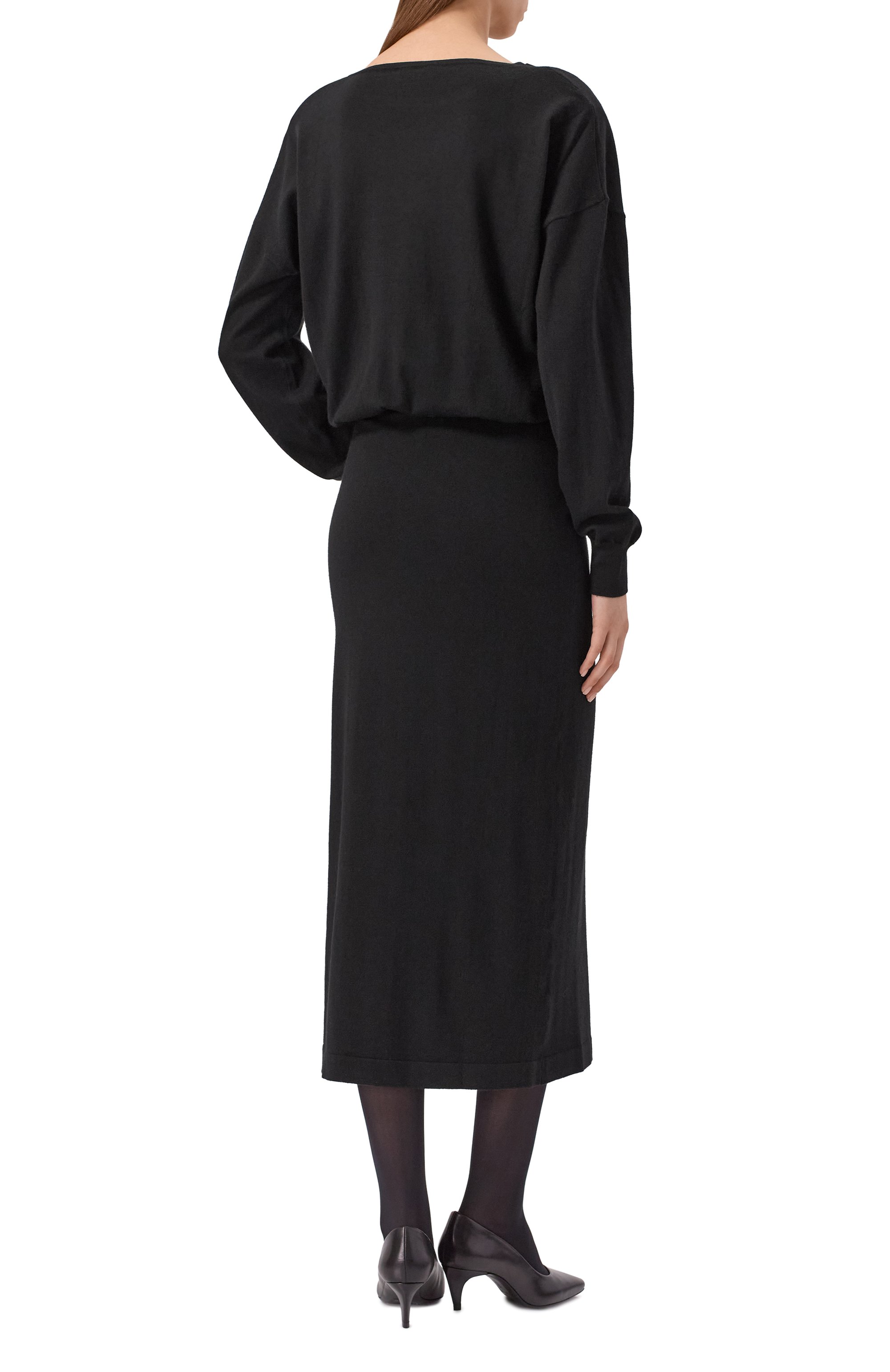 Платье из шерсти и вискозы P.A.R.O.S.H. черного цвета по цене 67650 руб., арт. LIME25-D550907, фото 4 Платье из шерсти и вискозы P.A.R.O.S.H., арт. LIME25-D550907, фото 4