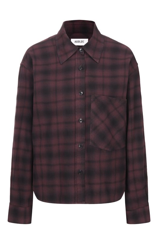 Хлопковая рубашка Comer Agolde A7382B1868 Бордовый A7382B1868