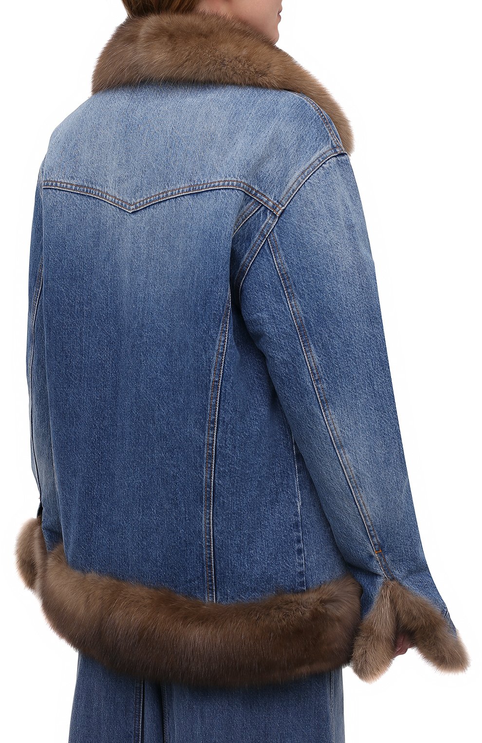 Джинсовая куртка с отделкой из меха соболя FURLAND, арт. 0223612610009100005, фото 4
