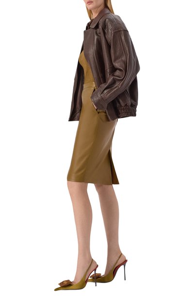 Текстильные туфли amalia 110 SAINT LAURENT хаки цвета по цене 327000 руб., арт. 850620/9QNA2, фото 3 Текстильные туфли amalia 110 SAINT LAURENT, арт. 850620/9QNA2, фото 3