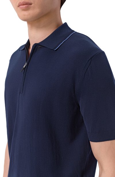 Хлопковое поло CANALI темно-синего цвета по цене 55350 руб., арт. C1165/MK02460, фото 5 Хлопковое поло CANALI, арт. C1165/MK02460, фото 5