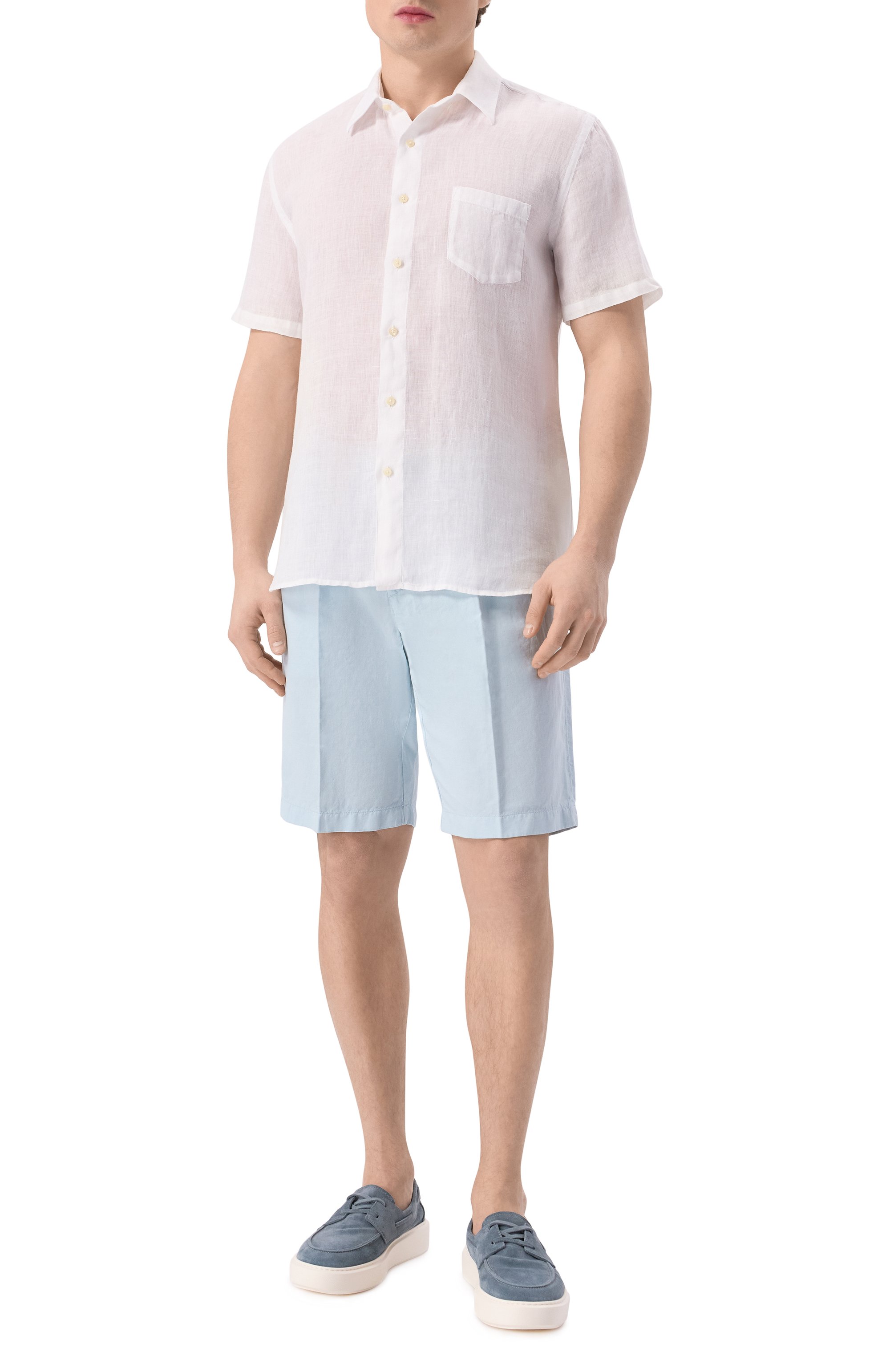 Шорты из хлопка и льна PAUL&SHARK, арт. 25414034, фото 2