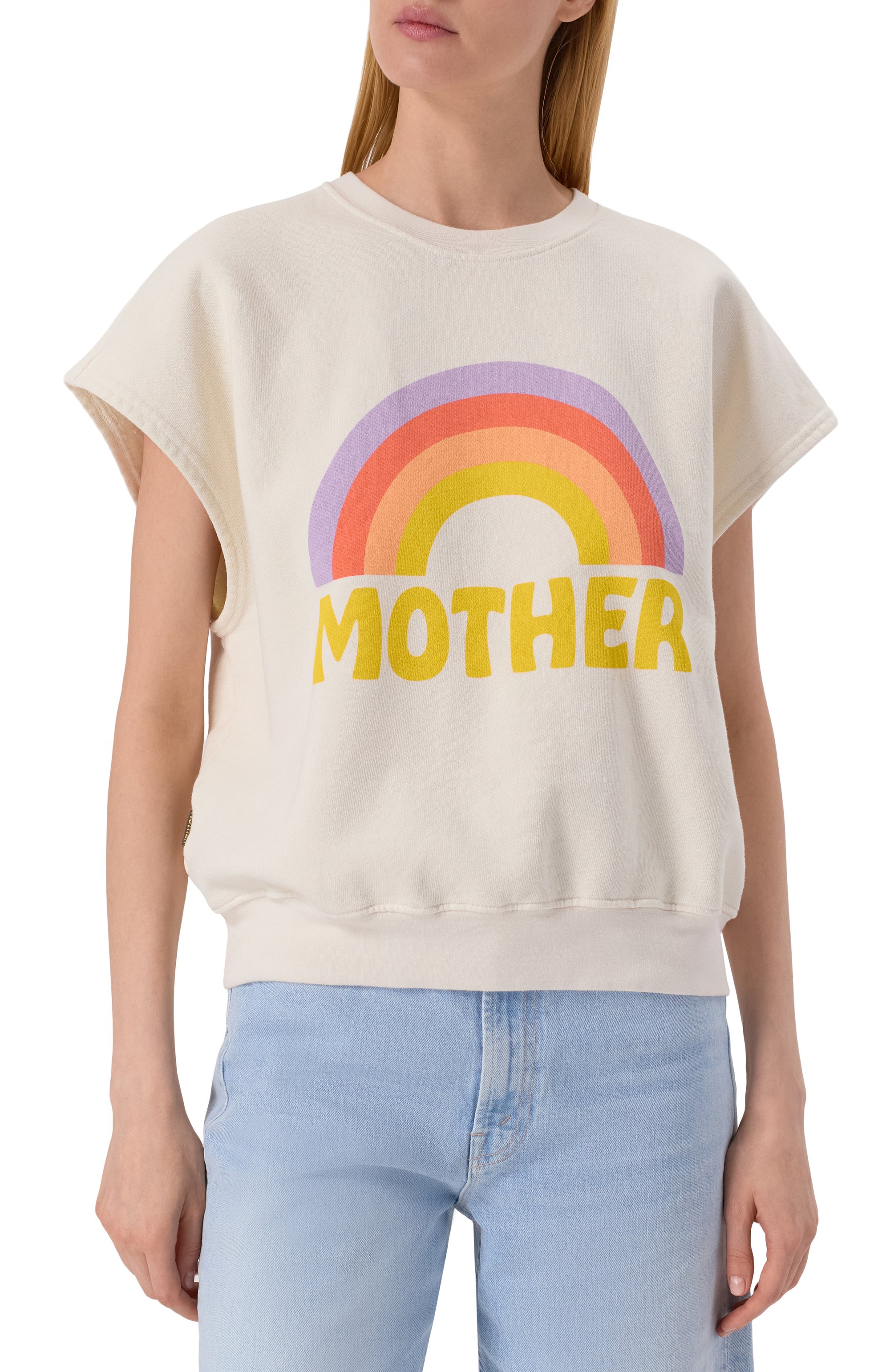 Хлопковый свитшот MOTHER белого цвета по цене 25950 руб., арт. 89342-863, фото 3 Хлопковый свитшот MOTHER, арт. 89342-863, фото 3