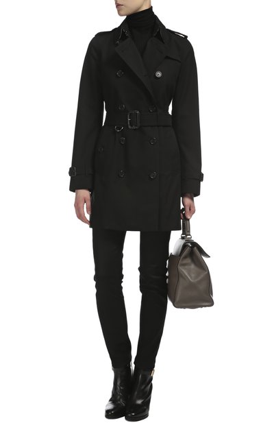 Тренч с поясом BURBERRY черного цвета по цене 281000 руб., арт. 3900459, фото 4 Тренч с поясом BURBERRY, арт. 3900459, фото 4