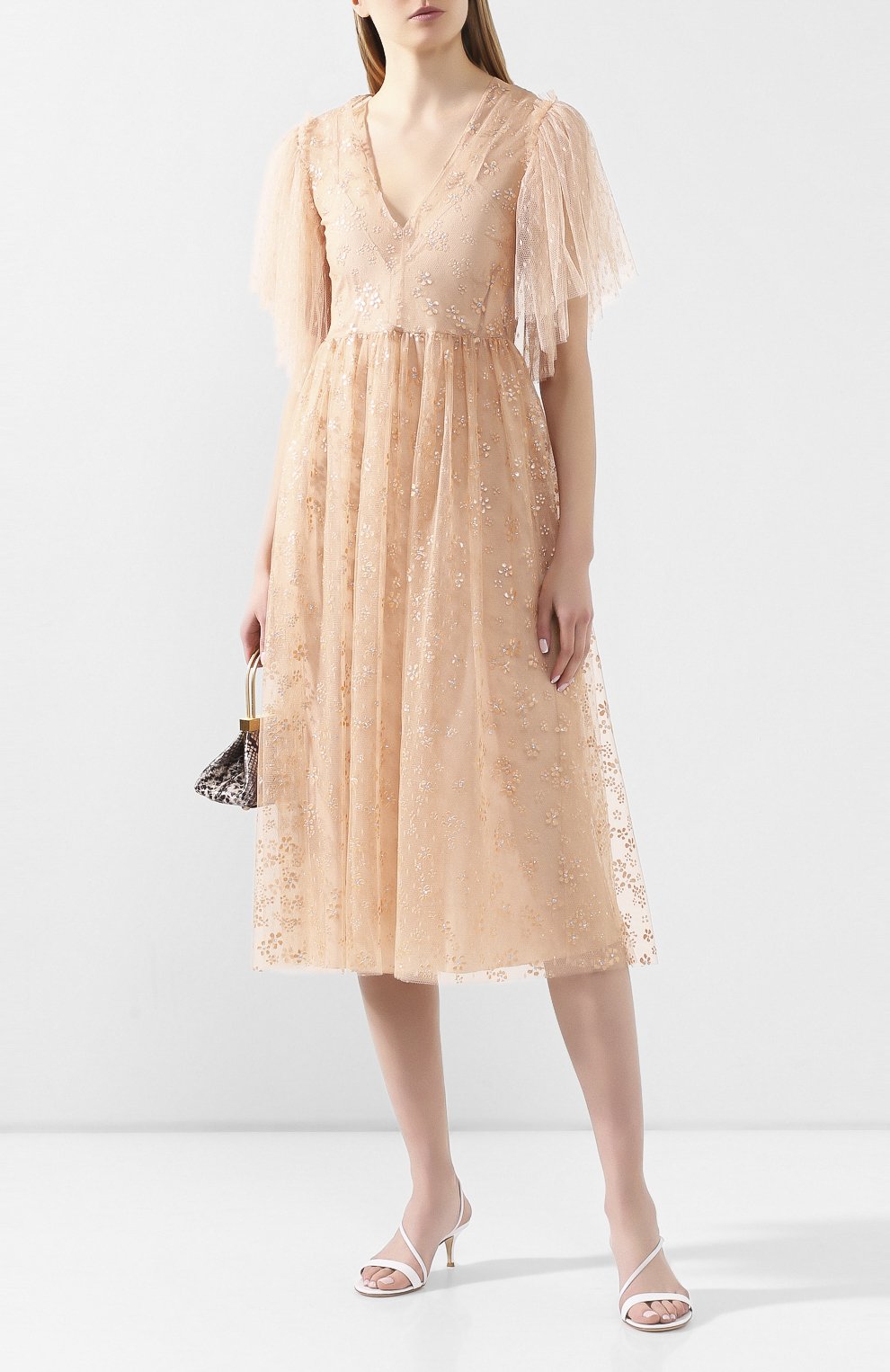 Платье REDVALENTINO бежевого цвета по цене 99500 руб., арт. TR0VAQ70/50R, фото 2 Платье REDVALENTINO, арт. TR0VAQ70/50R, фото 2