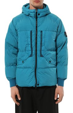 Мужская пуховик STONE ISLAND бирюзового цвета, арт. 791540723 | Фото 3 (Длина (верхняя одежда): Короткие; Материал внешний: Синтетический материал; Стили: Кэжуэл; Рукава: Длинные; Материал утеплителя: Пух и перо; Мужское Кросс-КТ: пуховик-короткий; Материал подклада: Синтетический материал; Материал сплава: Проставлено; Драгоценные камни: Проставлено)