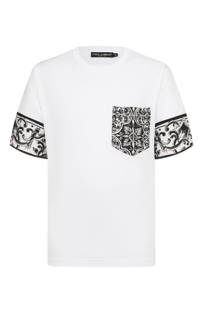 Мужская футболка из хлопка и шелка DOLCE & GABBANA, арт. G8SB2T/G708Y