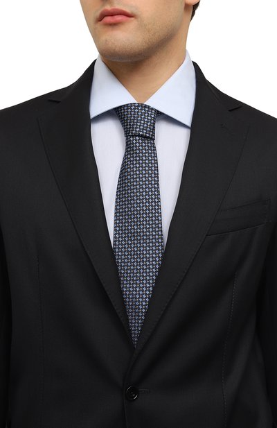 Шелковый галстук KITON синего цвета по цене 28050 руб., арт. UCRVKLC02I54, фото 2 Шелковый галстук KITON, арт. UCRVKLC02I54, фото 2
