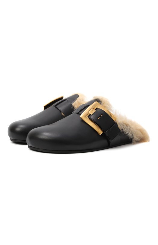 Кожаные сабо Balmain FM1UR373/LVIT Чёрный FM1UR373/LVIT