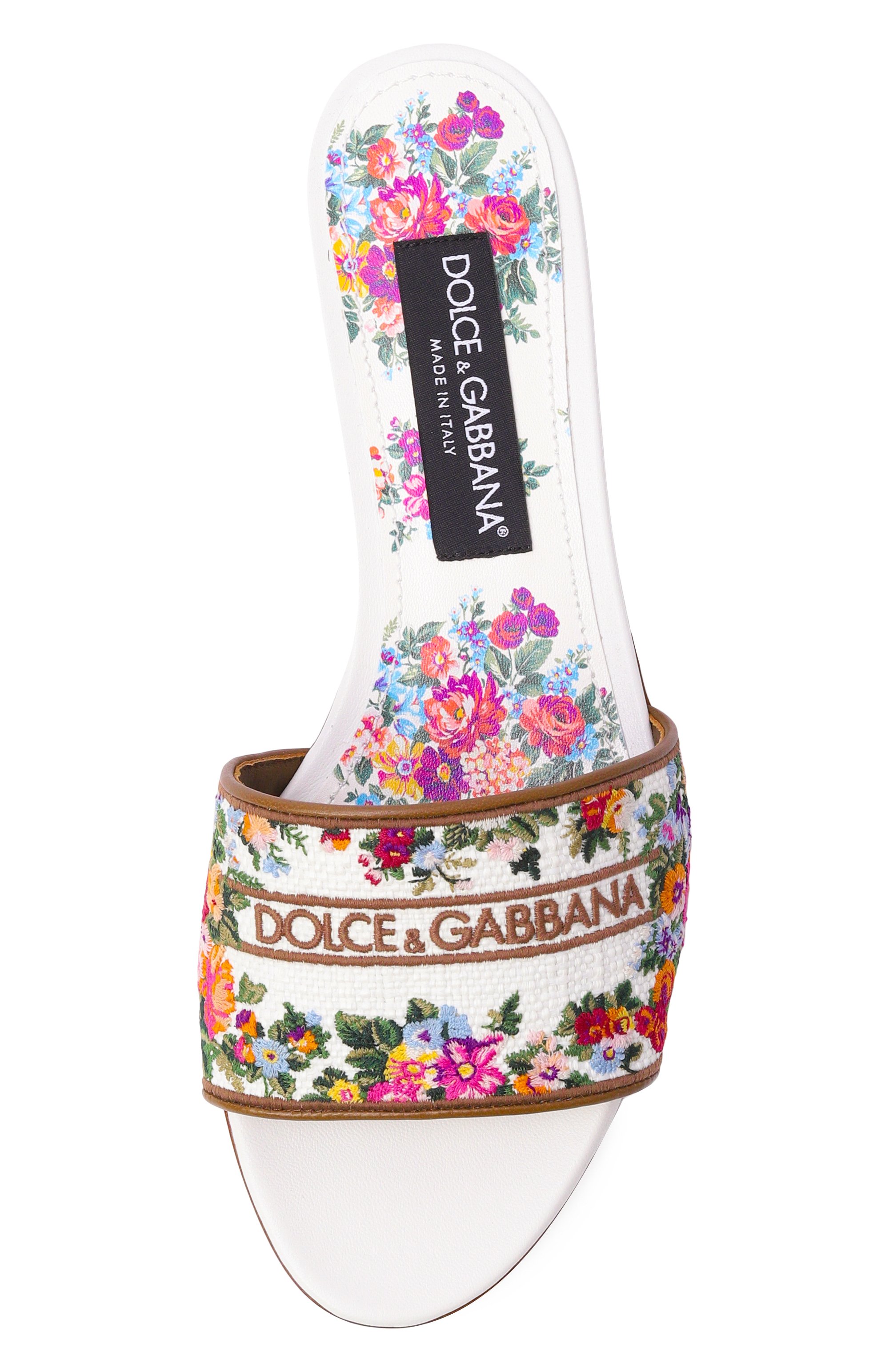 Текстильные шлепанцы bianca DOLCE & GABBANA разноцветного цвета по цене 89250 руб., арт. CQ0571/A6483, фото 6 Текстильные шлепанцы bianca DOLCE & GABBANA, арт. CQ0571/A6483, фото 6