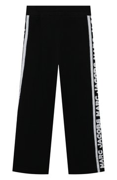 Детские хлопковые брюки MARC JACOBS (THE) черно-белого цвета, арт. W60185/2A-5A | Фото 2 (Нос: Не проставлено; Материал внешний: Хлопок; Случай: Повседневный; Ростовка одежда: 4 года | 104 см, 3 года | 98 см)