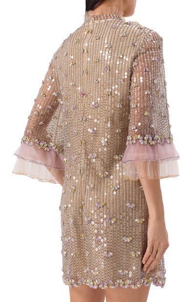 Платье с отделкой пайетками и бисером VALENTINO, арт. 7B3VADR8/1ED, фото 3