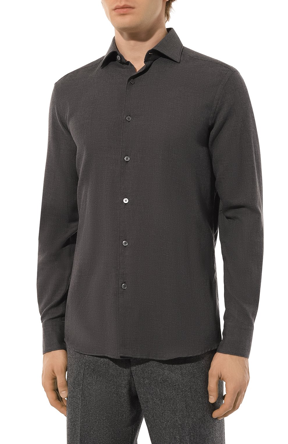 Сорочка из хлопка и кашемира ZEGNA, арт. UCX44A6/SRF5, фото 3