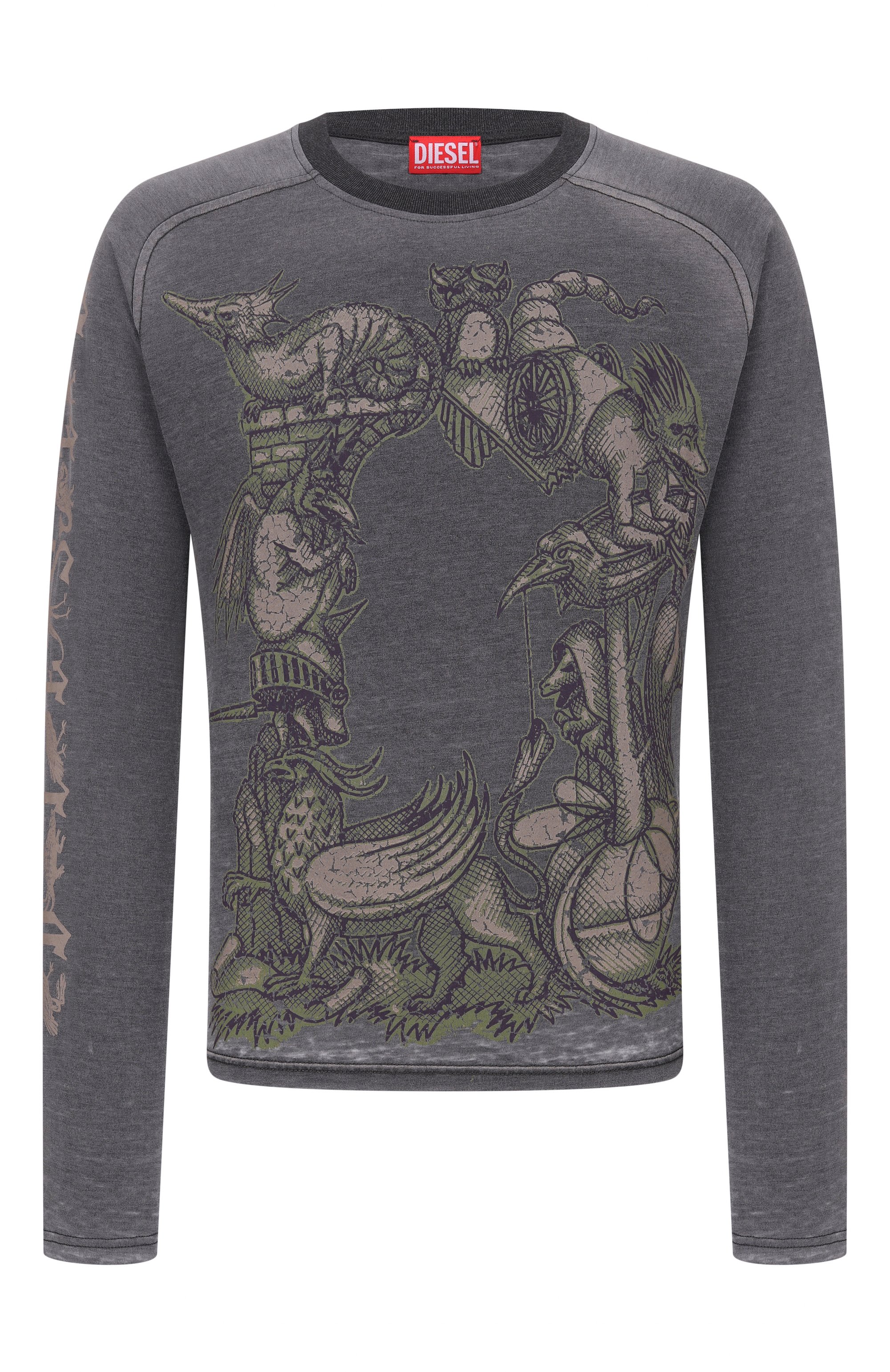 Лонгслив DIESEL темно-серого цвета по цене 25800 руб., арт. A23002/0WECN, фото 1 Лонгслив DIESEL, арт. A23002/0WECN, фото 1