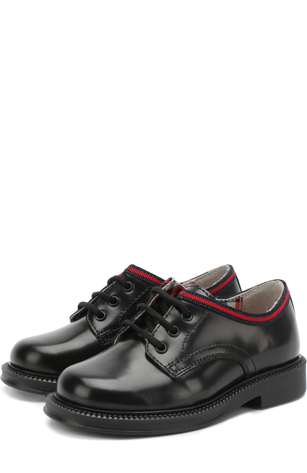 Кожаные дерби с контрастной отделкой GUCCI, арт. 477537/D7310, фото 1