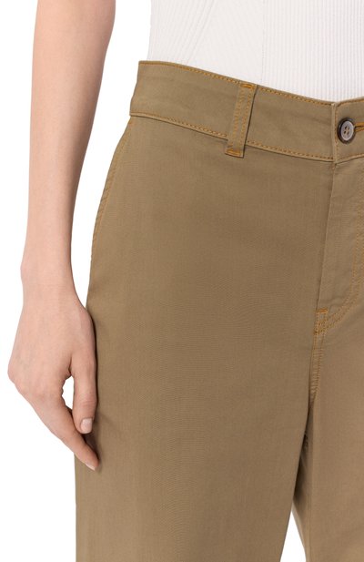 Хлопковые брюки GRAN SASSO хаки цвета по цене 34950 руб., арт. 76265/50491, фото 5 Хлопковые брюки GRAN SASSO, арт. 76265/50491, фото 5