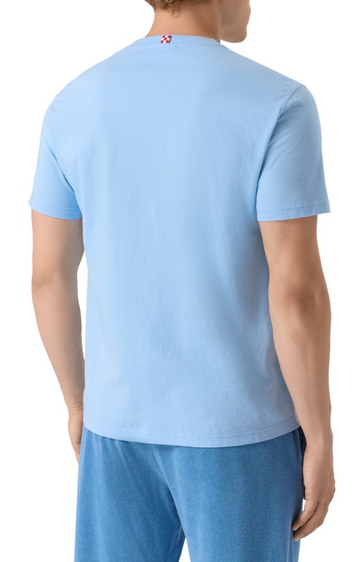 Хлопковая футболка MC2 Saint Barth STBM TSHIRT MAN/02263H Голубой  STBM TSHIRT MAN/02263H Фото 4