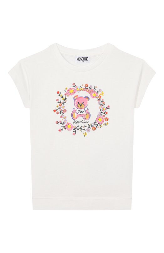 

Хлопковая футболка Moschino, Кремовый