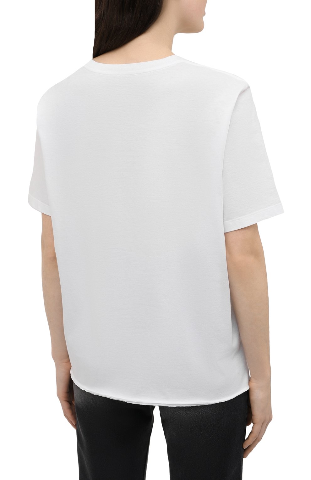 Хлопковая футболка SAINT LAURENT белого цвета по цене 39250 руб., арт. 646190/Y36AD, фото 4 Хлопковая футболка SAINT LAURENT, арт. 646190/Y36AD, фото 4