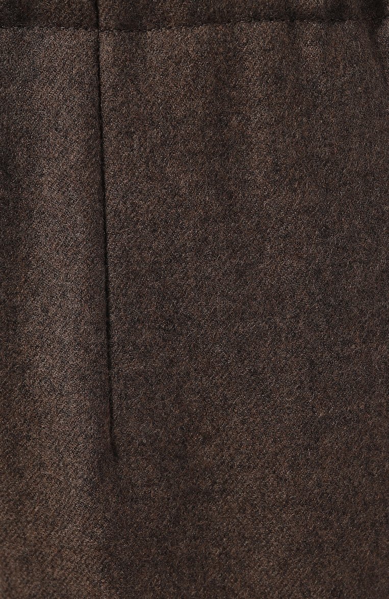 Женские шерстяные брюки LE17SEPTEMBRE коричневого цвета, арт. LS2331PT005EBR | Фото 5 (Стили: Ретро; Материал внешний: Шерсть; Длина (брюки, джинсы): Стандартные; Женское �Кросс-КТ: Брюки-одежда; Силуэт Ж (брюки и джинсы): Прямые; Материал сплава: Проставлено; Драгоценные камни: Проставлено; Материал подклада: Вискоза)