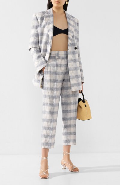 Льняные брюки ACNE STUDIOS голубого цвета по цене 59950 руб., арт. AK0205/W, фото 2 Льняные брюки ACNE STUDIOS, арт. AK0205/W, фото 2