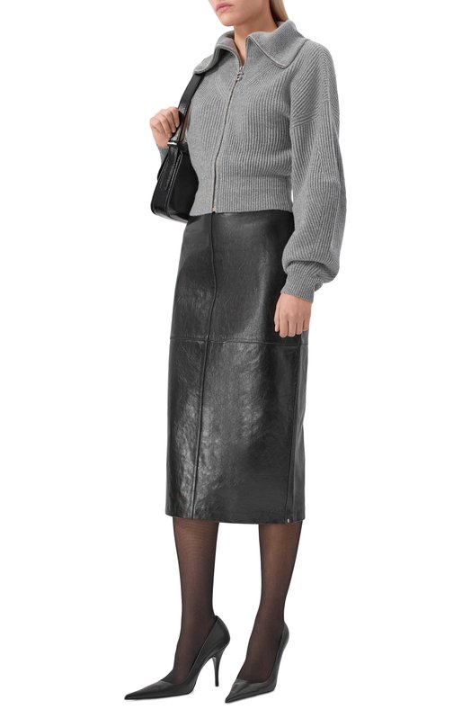 Кожаная юбка Sportmax AFA Чёрный  AFA Фото 2