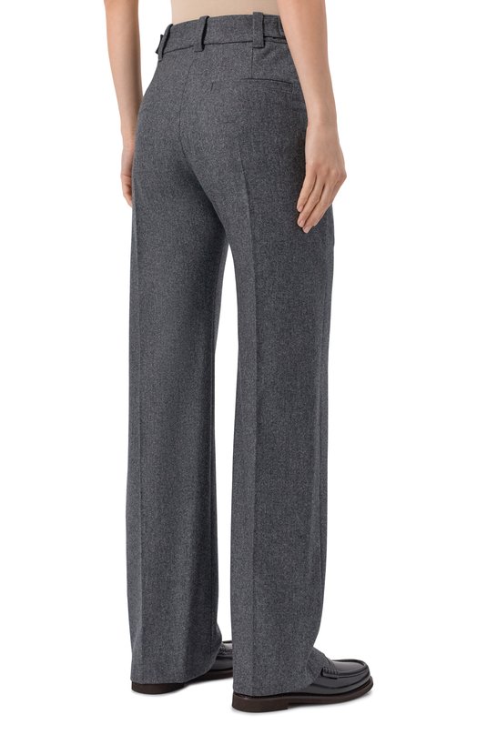 Шерстяные брюки Brunello Cucinelli M038PP9051 Серый  M038PP9051 Фото 4