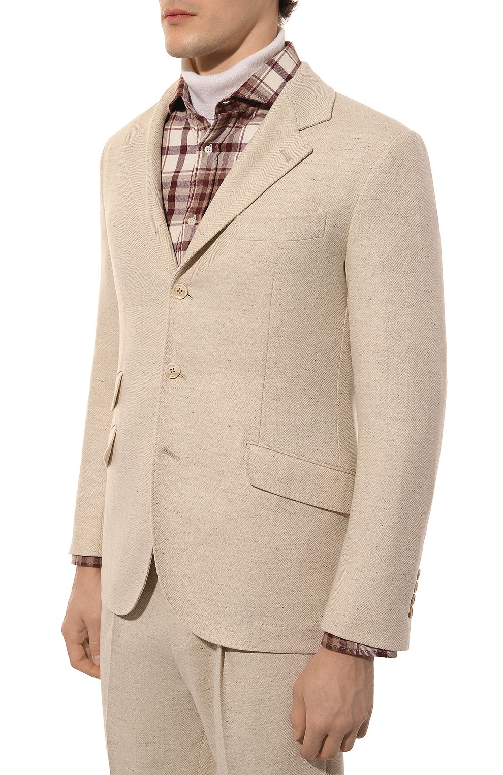 Шерстяной костюм BRUNELLO CUCINELLI светло-бежевого цвета по цене 721000 руб., арт. MY451LDWH, фото 3 Шерстяной костюм BRUNELLO CUCINELLI, арт. MY451LDWH, фото 3