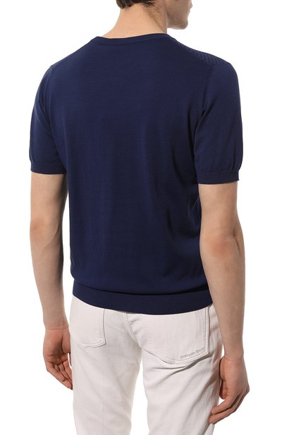 Хлопковый джемпер CANALI синего цвета по цене 38900 руб., арт. C0719/MK01864, фото 4 Хлопковый джемпер CANALI, арт. C0719/MK01864, фото 4