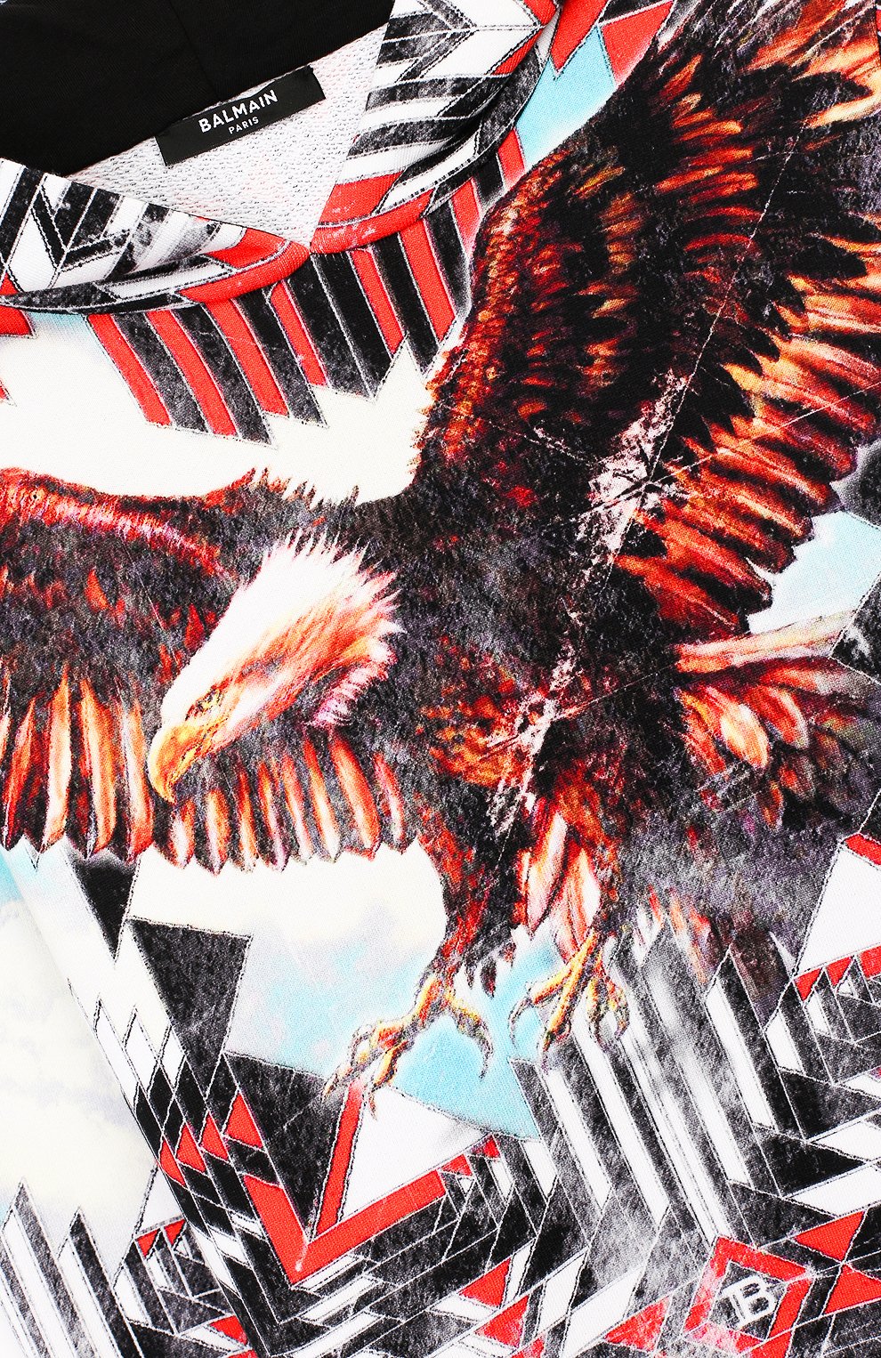 Хлопковое худи BALMAIN разноцветного цвета по цене 48350 руб., арт. 6M4730/MX120/4-10, фото 3 Хлопковое худи BALMAIN, арт. 6M4730/MX120/4-10, фото 3