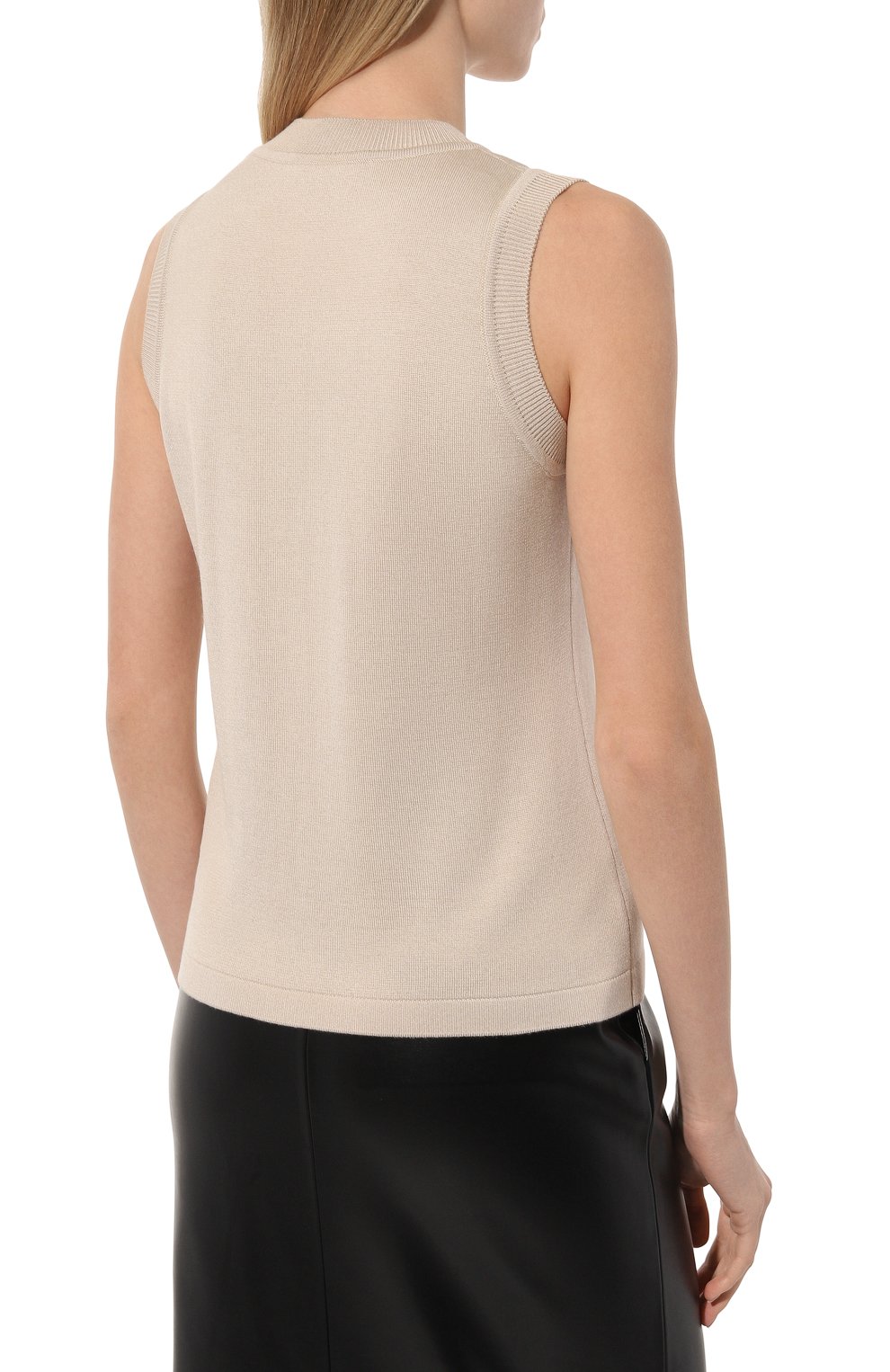 Топ из шелка и кашемира FREEAGE бежевого цвета по цене 30250 руб., арт. W22.SW021.6030.102, фото 4 Топ из шелка и кашемира FREEAGE, арт. W22.SW021.6030.102, фото 4