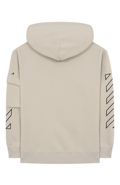 Хлопковая толстовка OFF-WHITE светло-серого цвета по цене 41800 руб., арт. 0BBE005S25FLE001/12+, фото 2 Хлопковая толстовка OFF-WHITE, арт. 0BBE005S25FLE001/12+, фото 2