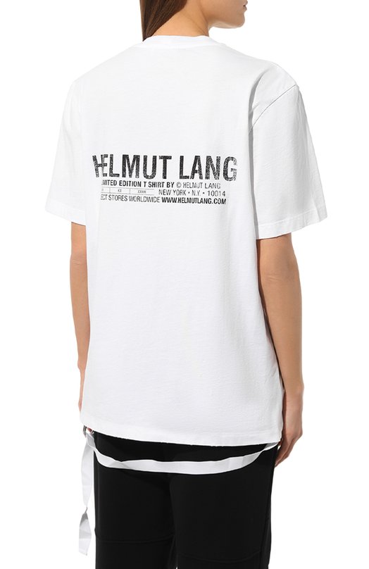 Хлопковая футболка Helmut Lang 006HM512 Белый  006HM512 Фото 4