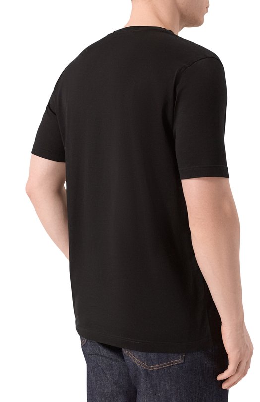 Хлопковая футболка Corneliani 27G500/2725000 Чёрный  27G500/2725000 Фото 4