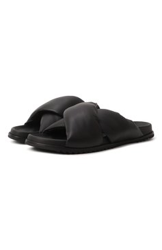 Мужские кожаные шлепанцы RICK OWENS черного цвета, арт. RU01E5800/LLP | Фото 1 (Материал сплава: Проставлено; Материал внутренний: Натуральная кожа; Материал внешний: Натуральная кожа; Нос: Не проставлено)