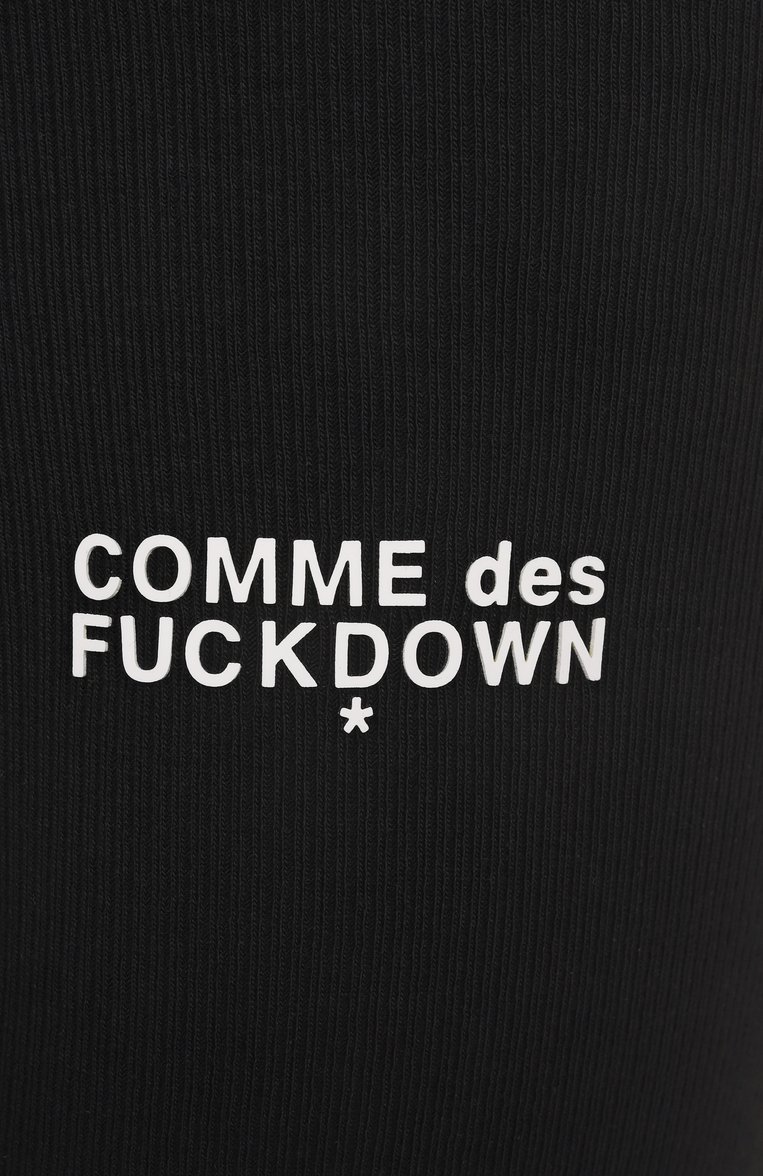 Женские хлопковые шорты COMME DES FUCKDOWN черного цвета, арт. CFABW01253 | Фото 6 (Материал внешний: Хлопок; Длина Ж (юбки, платья, шорты): Мини; Стили: Спорт-шик)