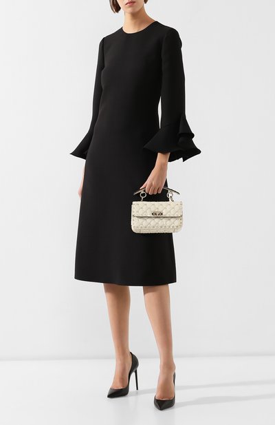 Платье из смеси шерсти и шелка VALENTINO черного цвета по цене 333000 руб., арт. SB3VANL01CF, фото 2 Платье из смеси шерсти и шелка VALENTINO, арт. SB3VANL01CF, фото 2
