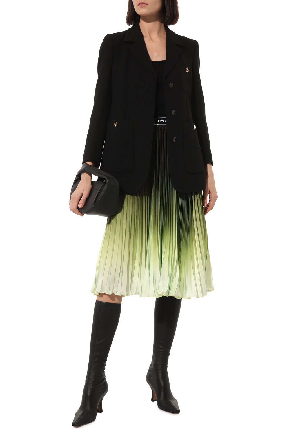 Плиссированная юбка ERMANNO FIRENZE зеленого цвета по цене 62800 руб., арт. D42E0003, фото 2 Плиссированная юбка ERMANNO FIRENZE, арт. D42E0003, фото 2